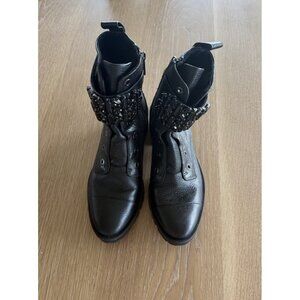 Karl Lagerfeld Pippa 8 38.5 Lug Black Combat Women’s Boots Punk Gothic Rock Shoe